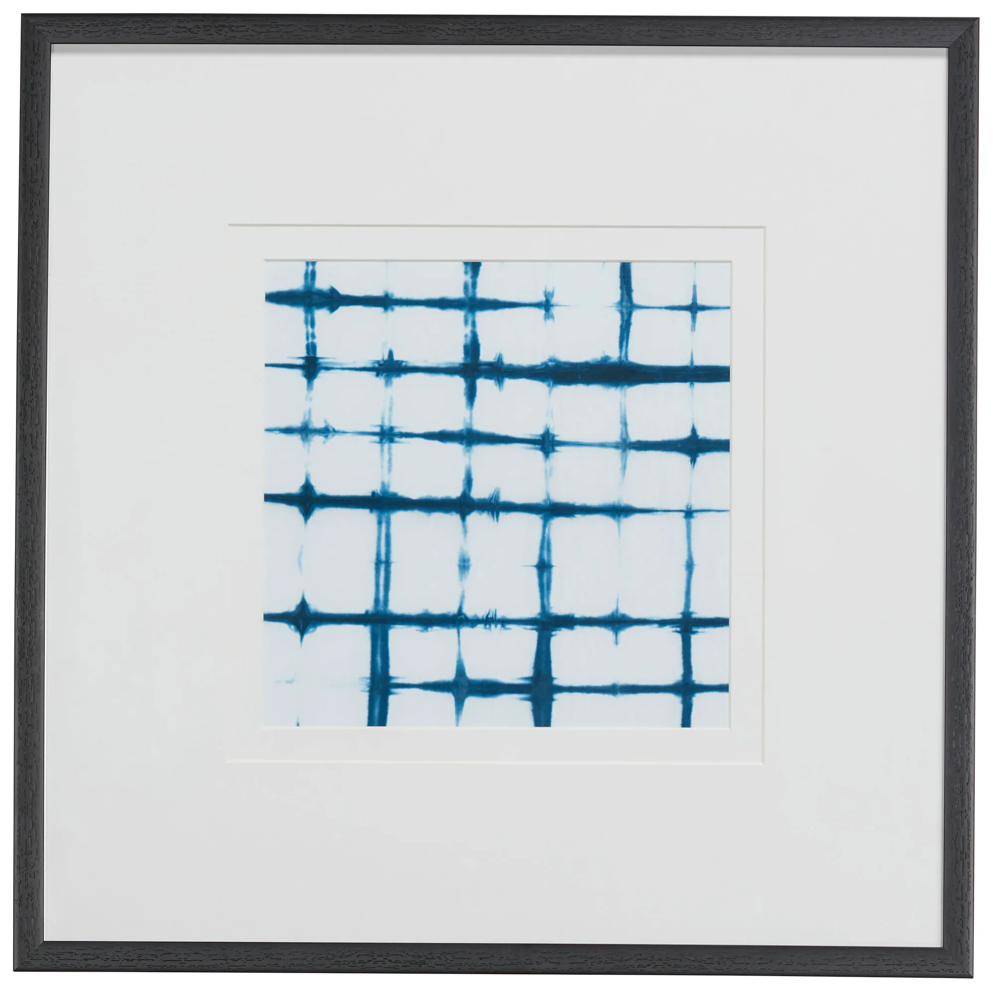 Grid Blue Framed Wall Art