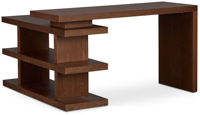 Olympia Mid Tone Wood L Desk