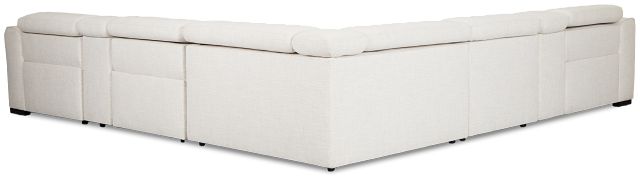 Ellis Light Beige Fabric Large Triple Power Reclining Two-arm Sectional