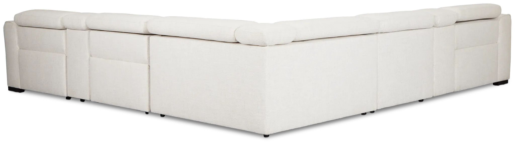 Ellis Light Beige Fabric Large Triple Power Reclining Two-arm Sectional