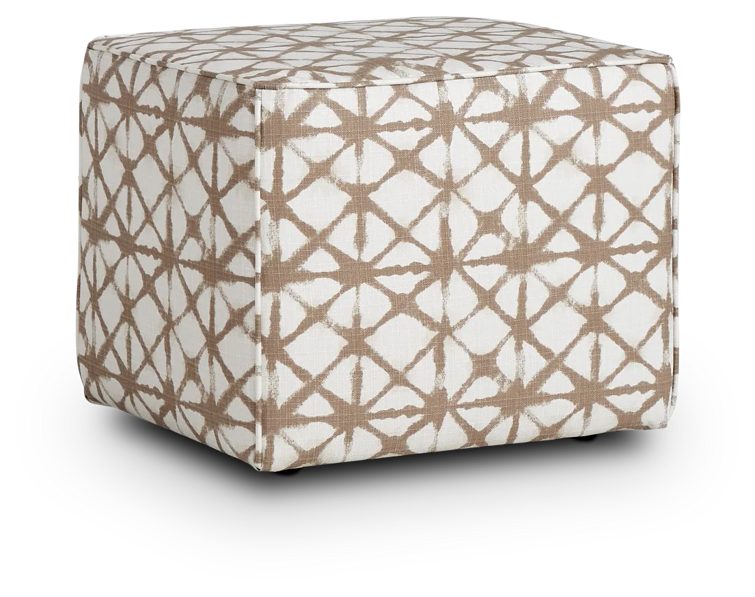 Shibori Light Gray Indoor/outdoor Accent Ottoman