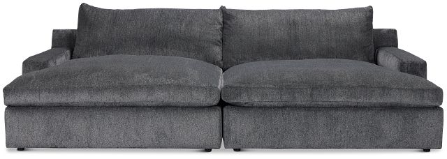 Stella Dark Gray Fabric Double Chaise Sectional