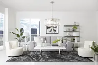 Olympia Gray Glass Bookcase