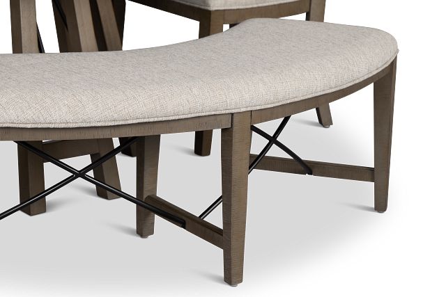 Heron Cove Light Tone Round Table, 3 Chairs & Bench