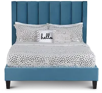 Audrey Blue Velvet Platform Bed