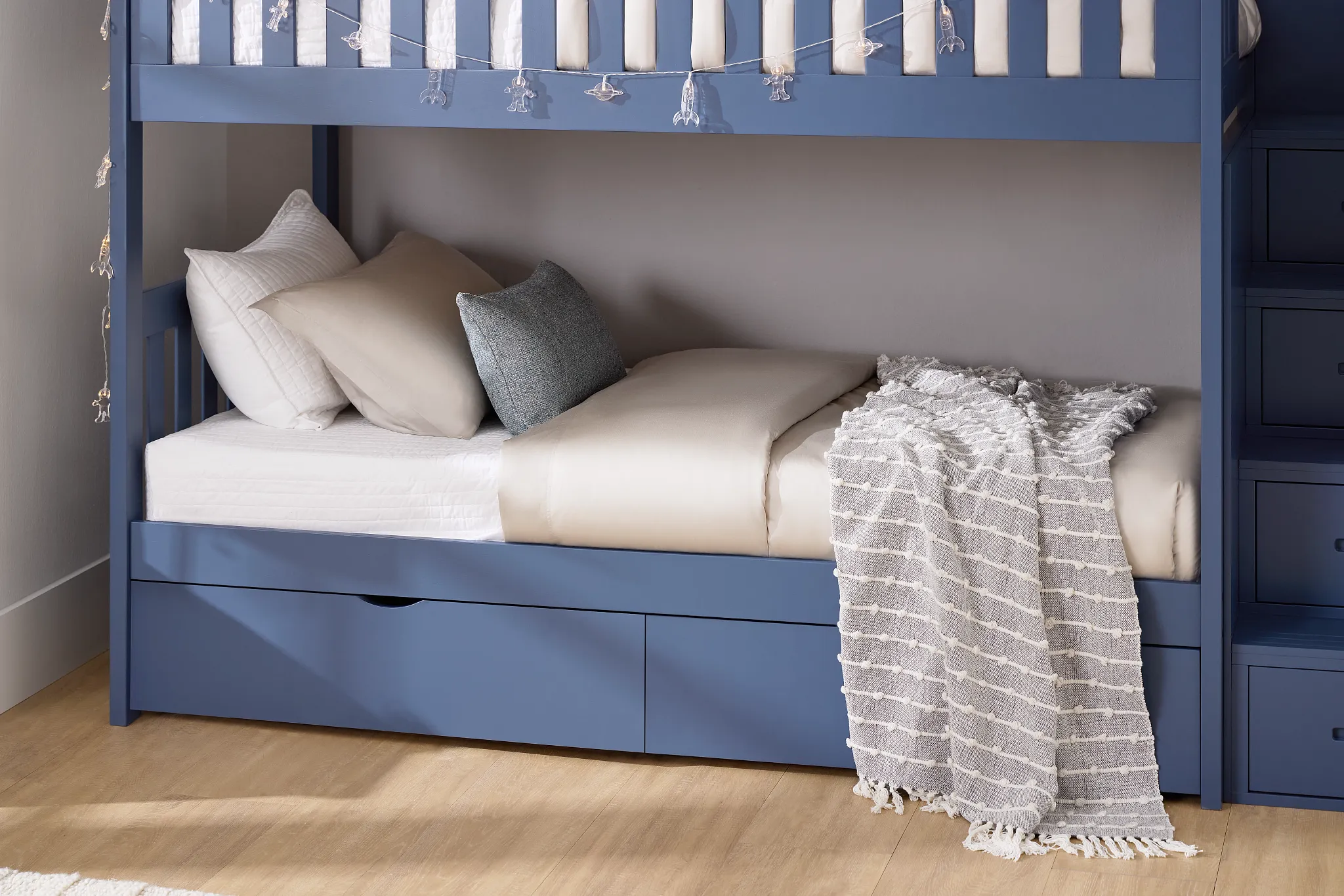 Charleston Dark Blue Step Trundle Bunk Bed