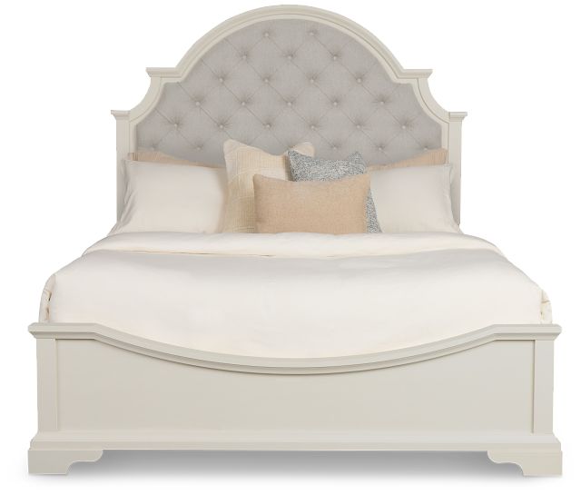 Charlotte White Uph Panel Bed