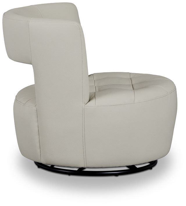 Zion Light Beige Micro Swivel Accent Chair
