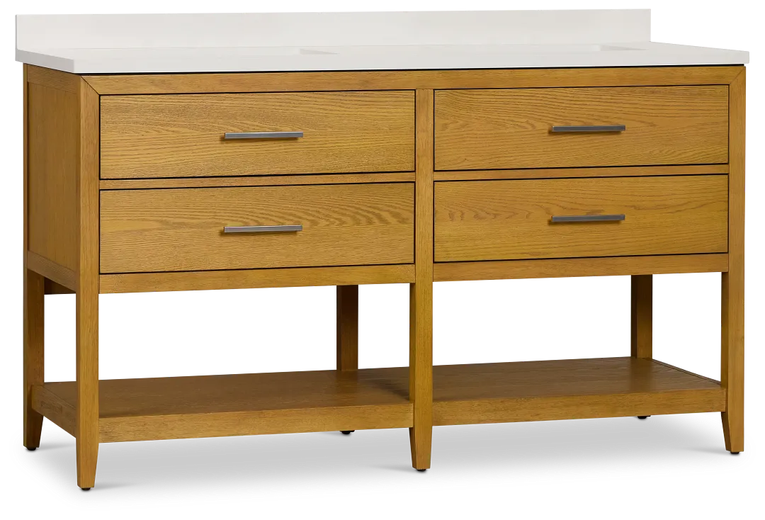 Alden Light Tone 60" Double Bathroom Vanity