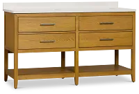 Alden Light Tone 60" Double Bathroom Vanity
