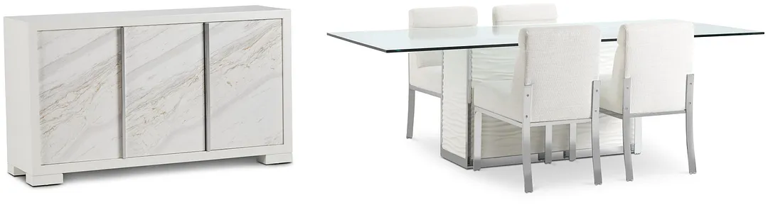 Ocean Drive 100" Glass Dining Room