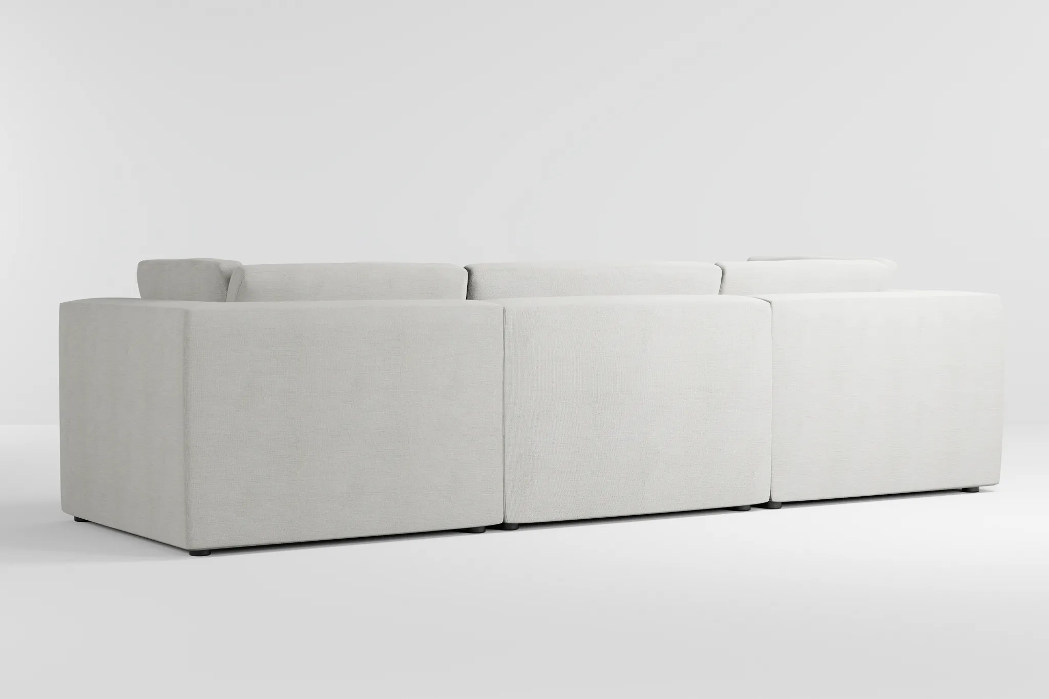 Destin Maguire Ivory Fabric 4-piece Bumper Sectional