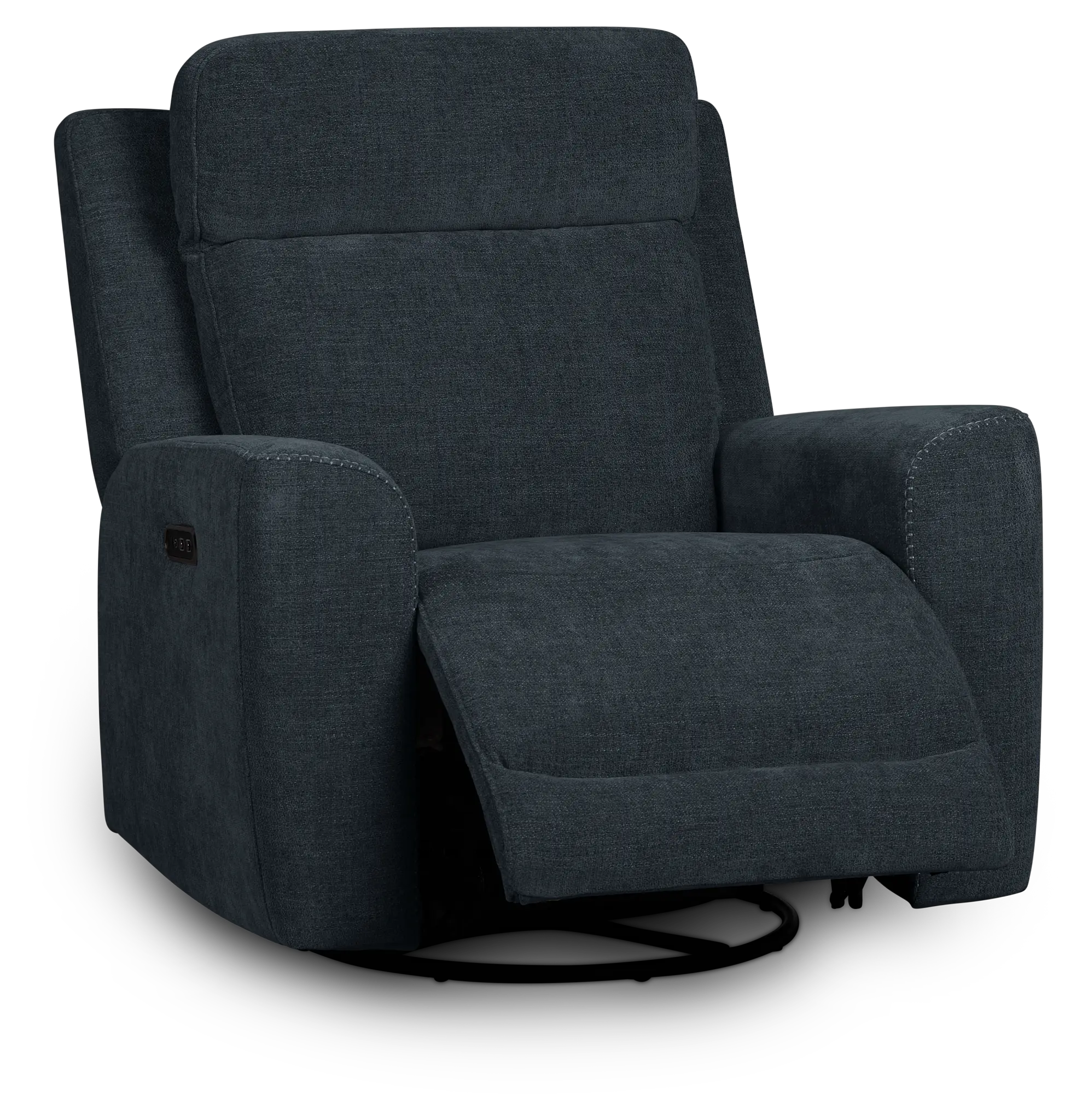 Dean Dark Blue Fabric Power Swivel Glider Recliner Dean Dark Blue Fabric Power Swivel Glider Recliner