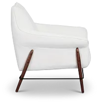 Nathan White Fabric Accent Chair