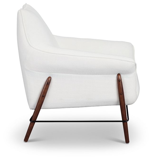 Nathan White Fabric Accent Chair