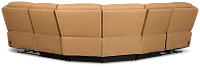 Wilder Brown Leather Small Dual Power Reclining Two-arm Sectional