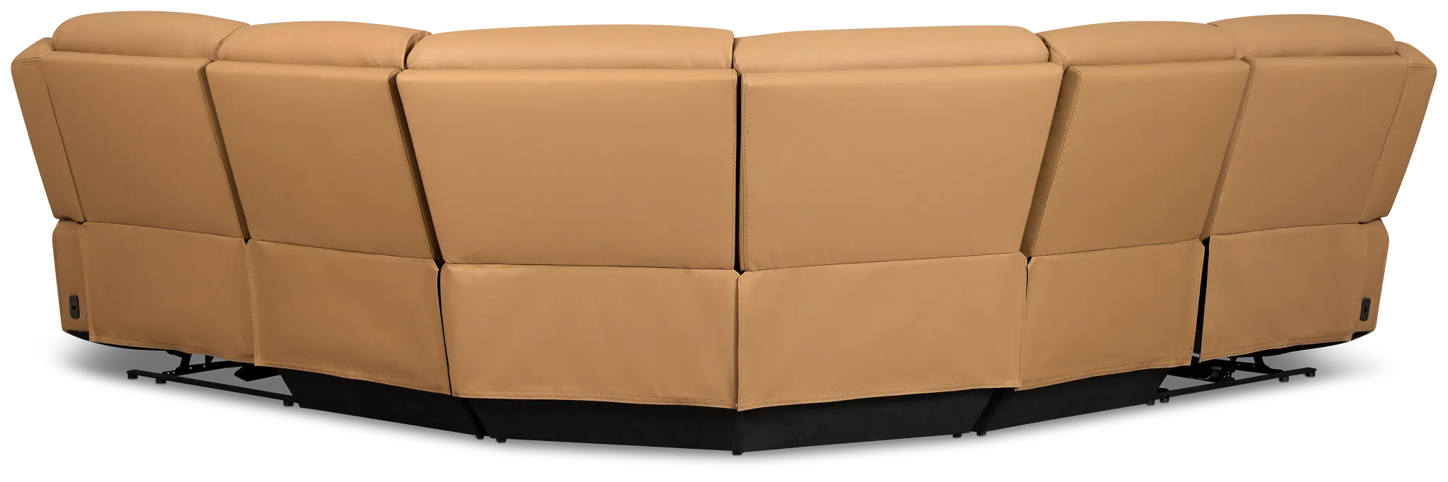 Wilder Brown Leather Small Dual Power Reclining Two-arm Sectional