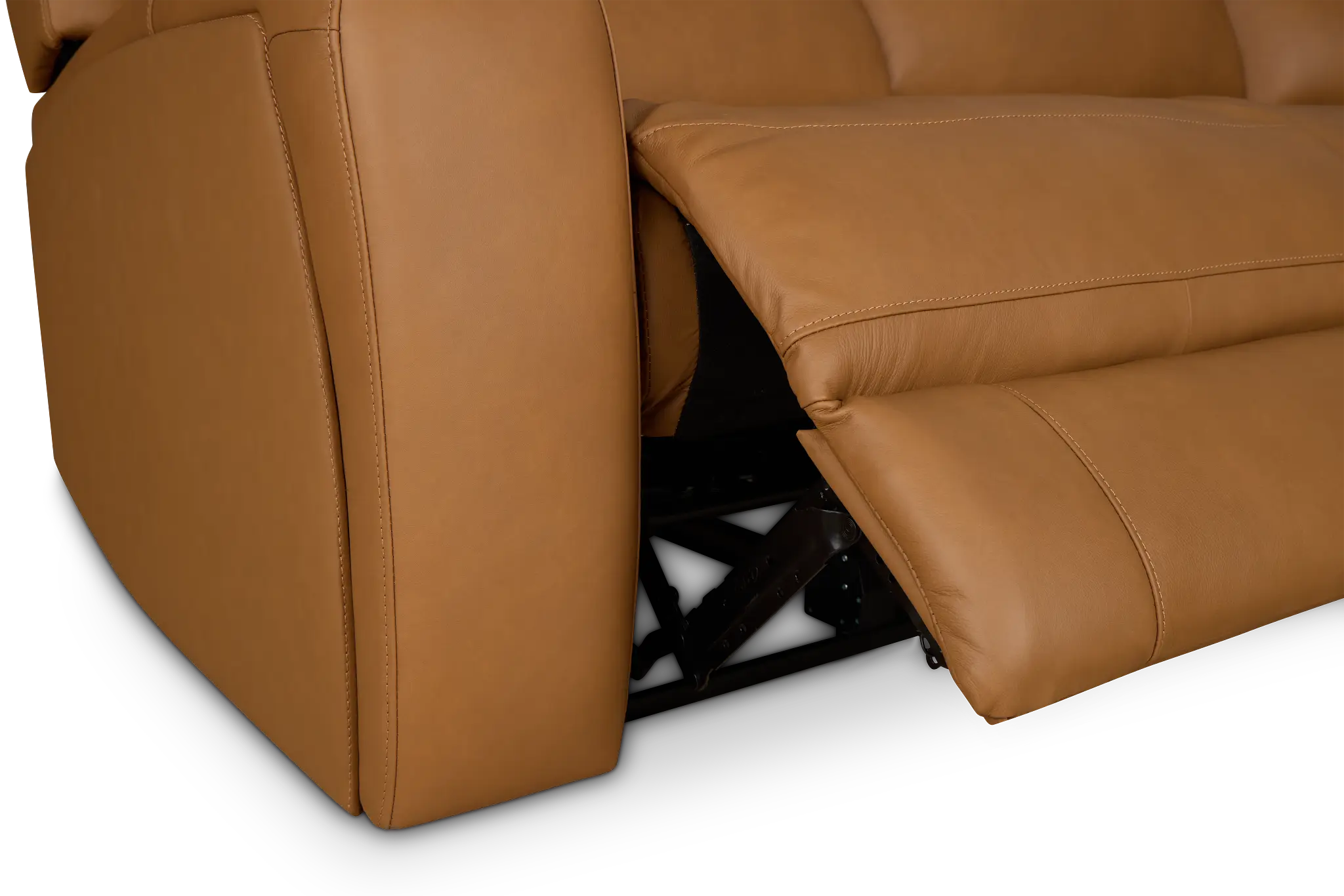 Summit Light Brown Lthr/vinyl Small Two-arm Power Reclining Sectional Summit Light Brown Lthr/vinyl Small Two-arm Power Reclining Sectional