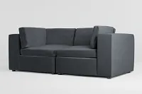 Destin Joya Gray Velvet 2-piece Modular Sofa