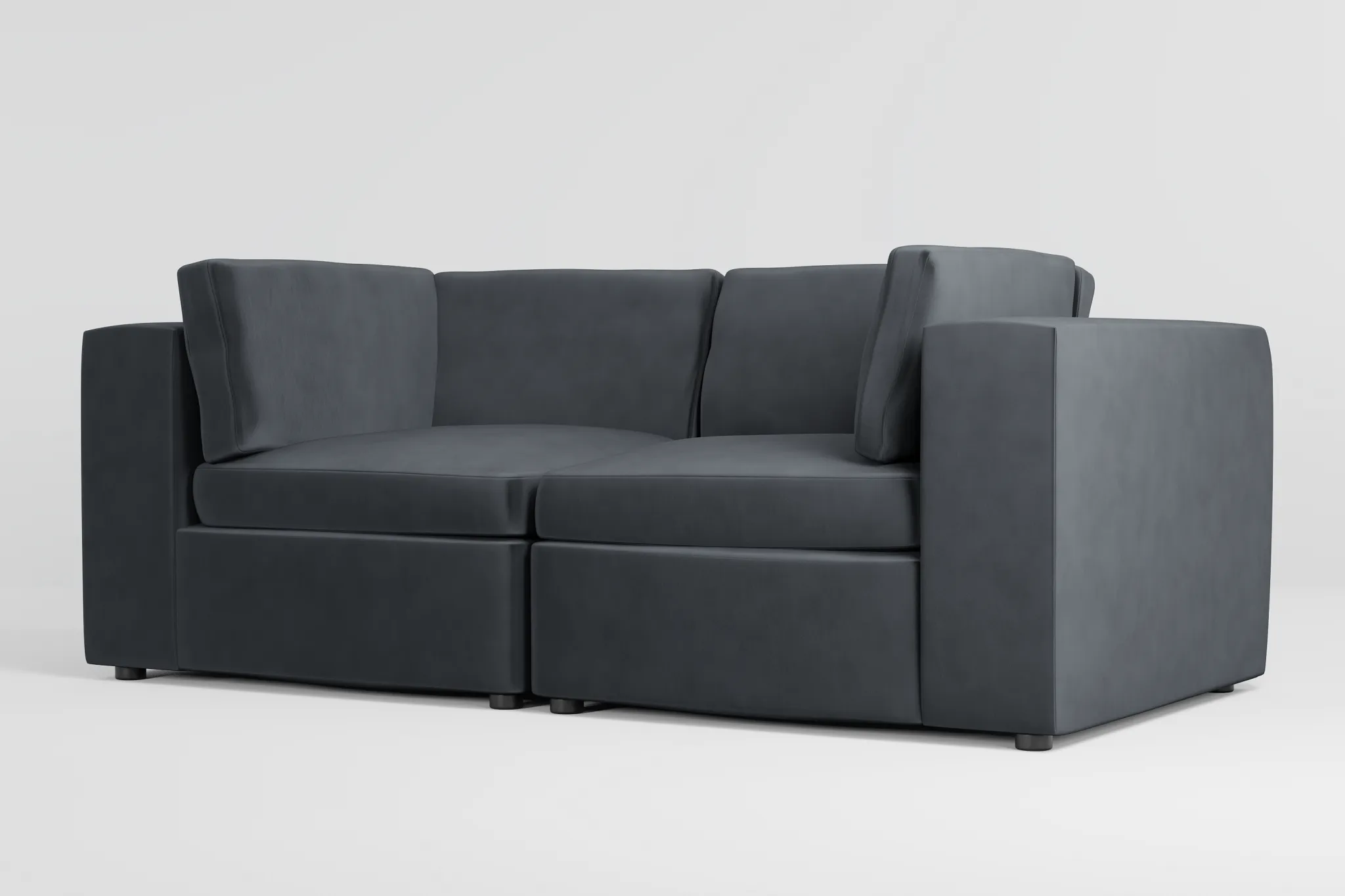 Destin Joya Gray Velvet 2-piece Modular Sofa