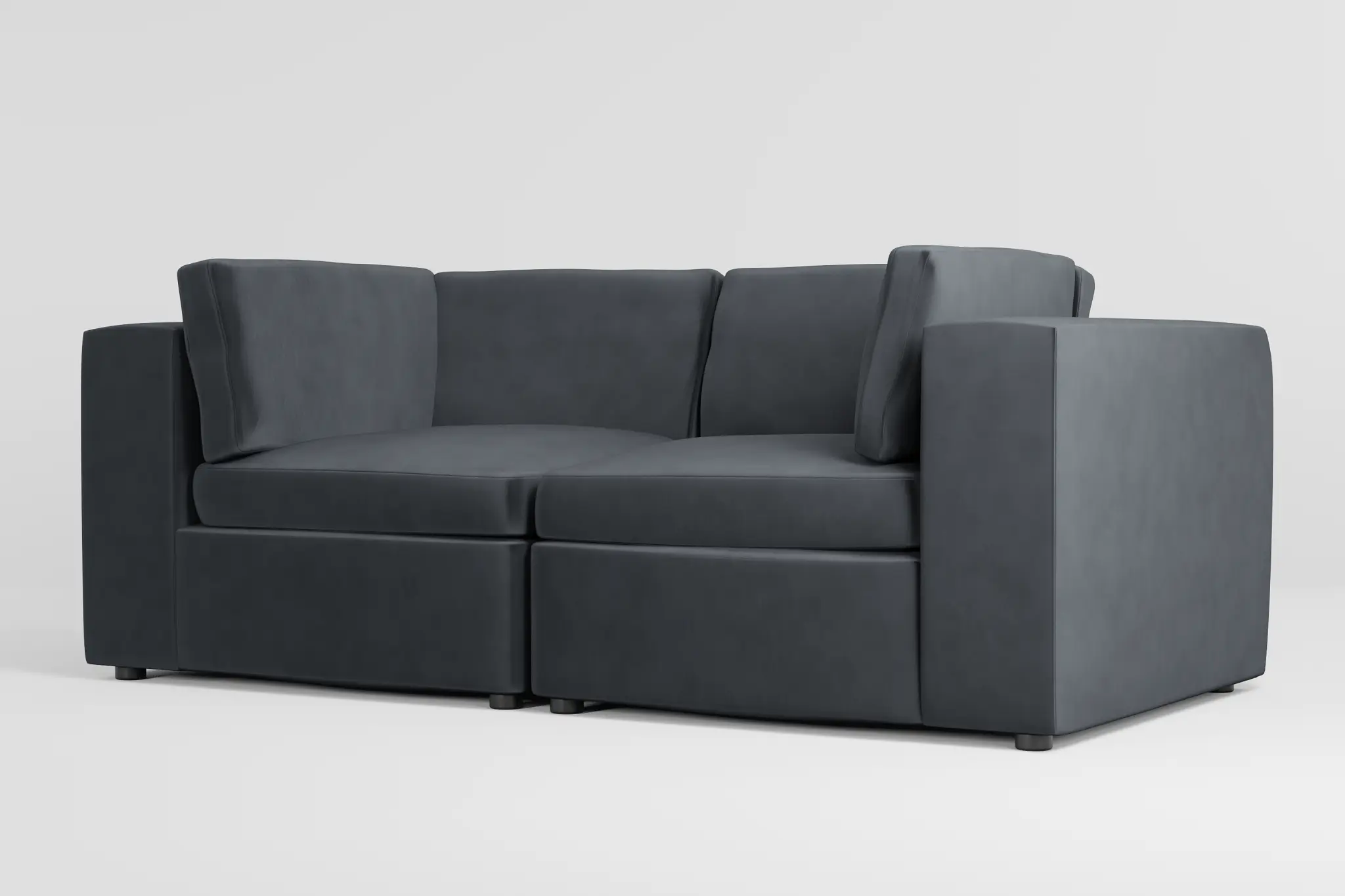Destin Joya Gray Velvet 2-piece Modular Sofa Destin Joya Gray Velvet 2-piece Modular Sofa