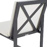 Linear Dark Gray White Aluminum Cushioned Chair