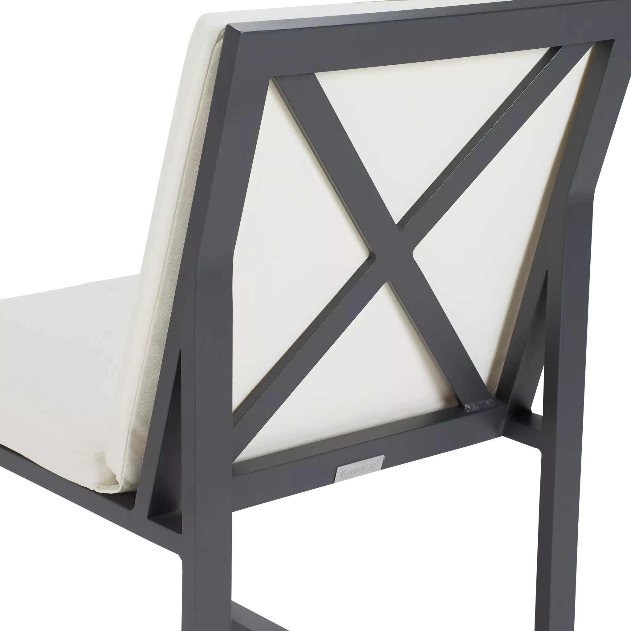 Linear Dark Gray White Aluminum Cushioned Chair