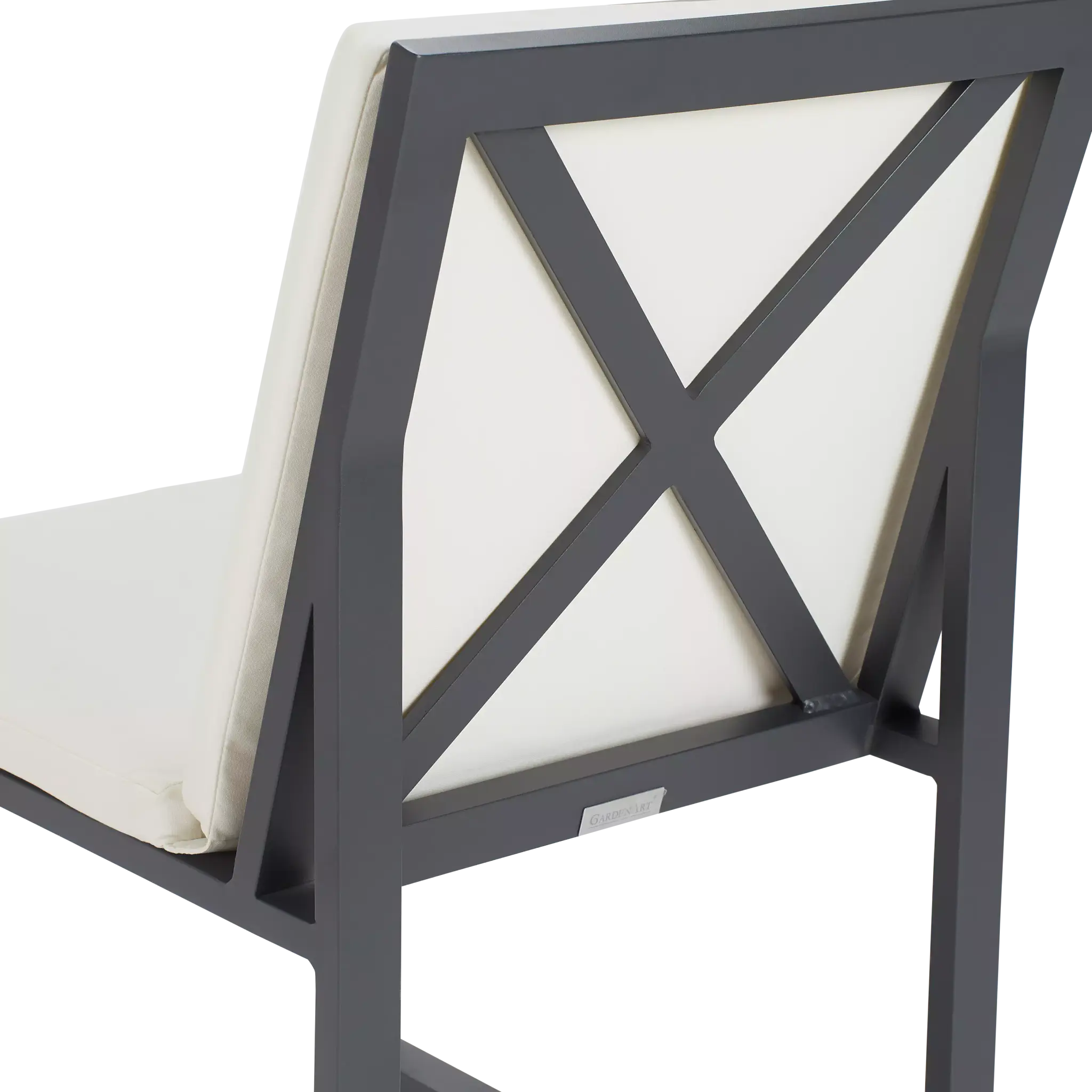 Linear Dark Gray White Aluminum Cushioned Chair Linear Dark Gray White Aluminum Cushioned Chair