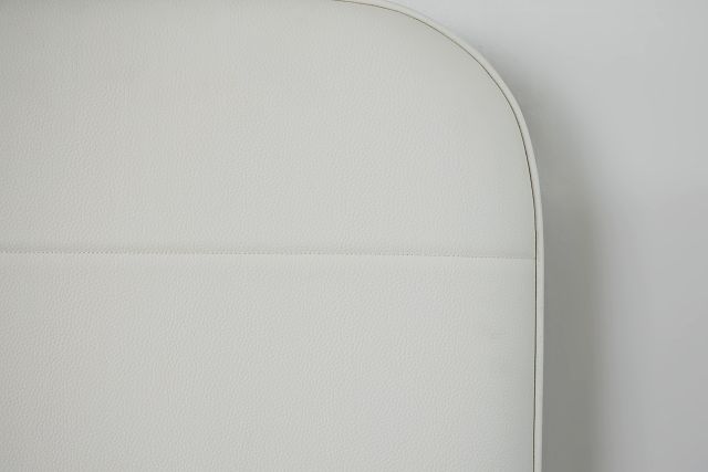 Doral White Curved Upholstered Platform Bed