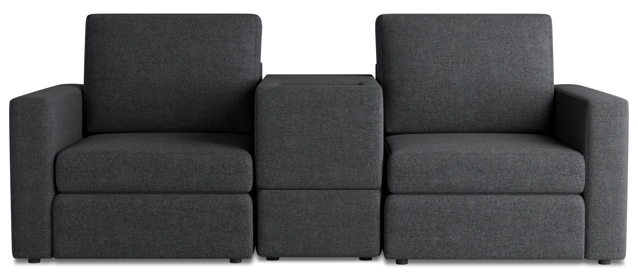 Citymod Dark Gray Fabric 3-piece Modular Sofa With Storage Console