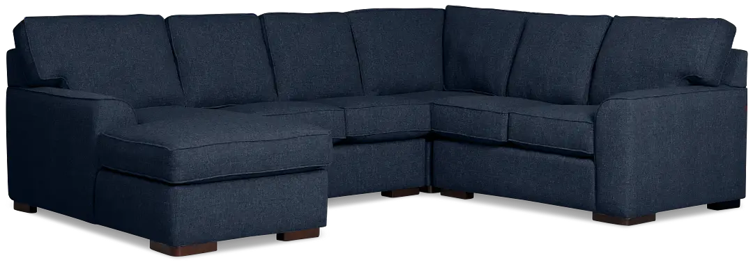 Sinclair Dark Blue Fabric Medium Left Chaise Sectional Sinclair Dark Blue Fabric Medium Left Chaise Sectional