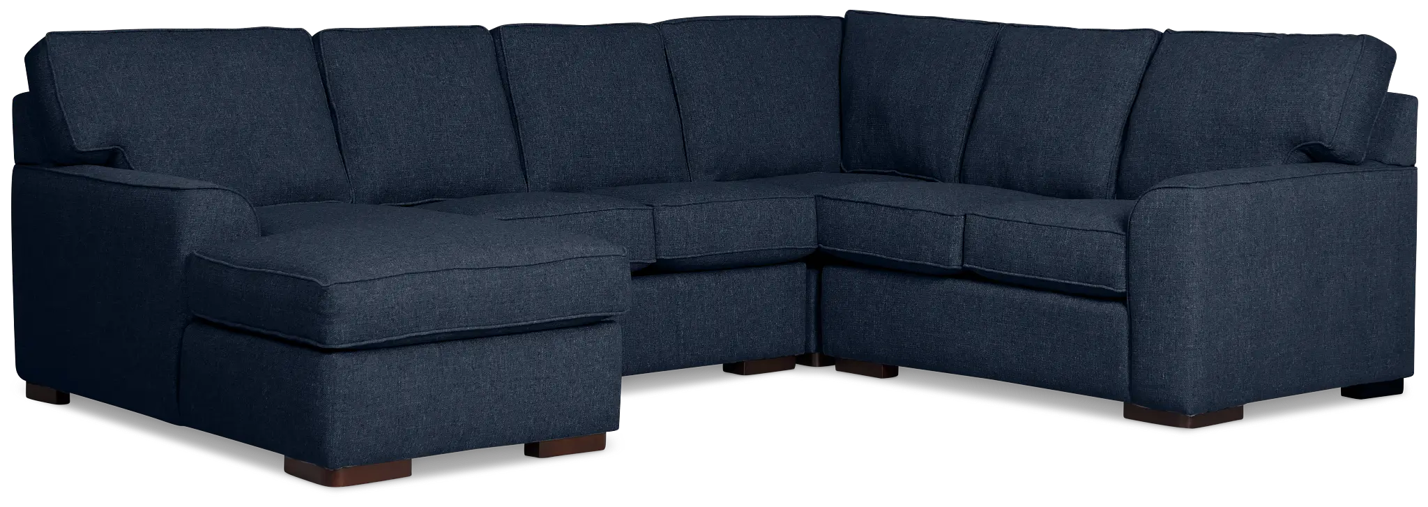 Sinclair Dark Blue Fabric Medium Left Chaise Sectional Sinclair Dark Blue Fabric Medium Left Chaise Sectional