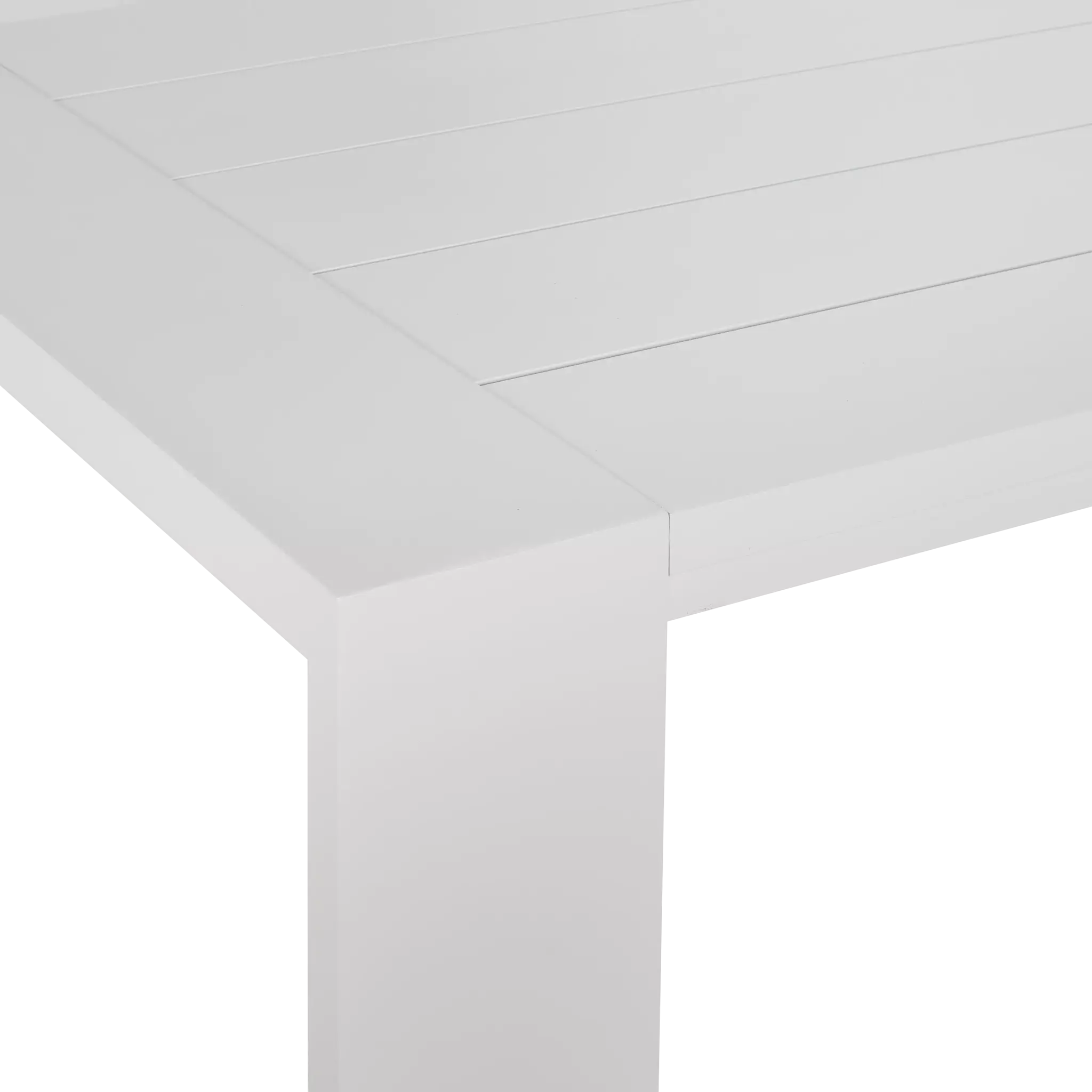 Linear White Teal 70" Aluminum Table & 4 Cushioned Side Chairs Linear White Teal 70" Aluminum Table & 4 Cushioned Side Chairs