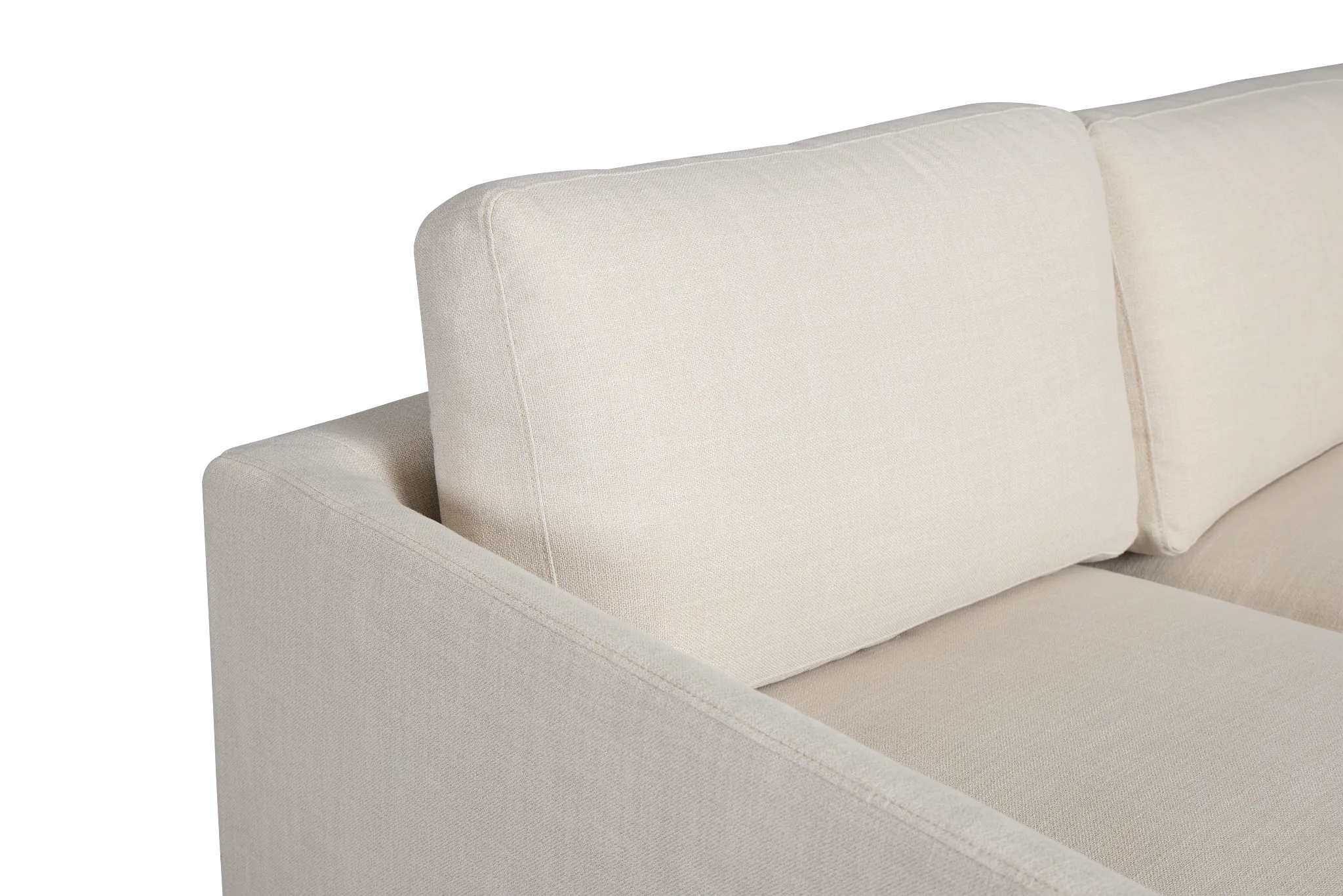 Willow Light Beige Fabric Small Two-arm Sectional