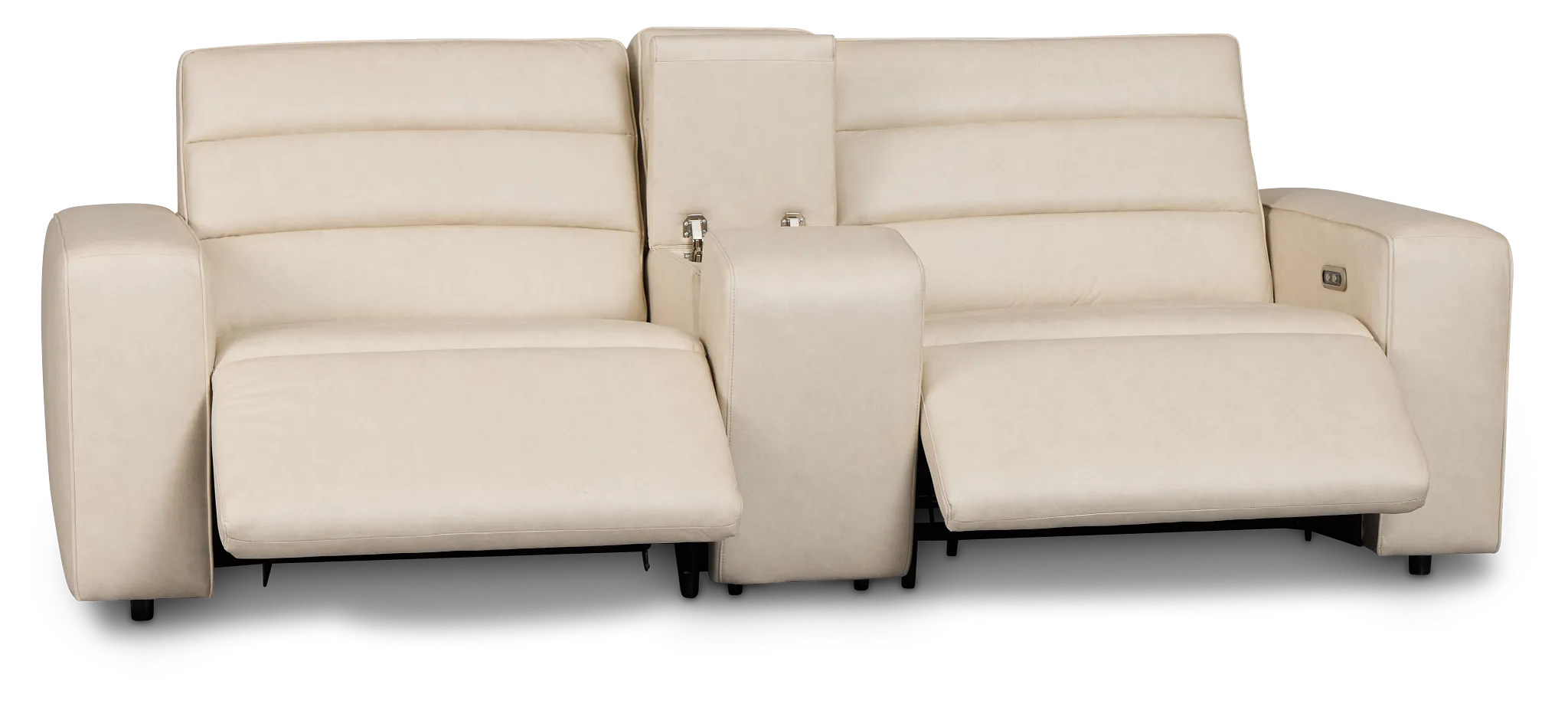 Sawyer Ivory Micro Power Reclining Console Loveseat