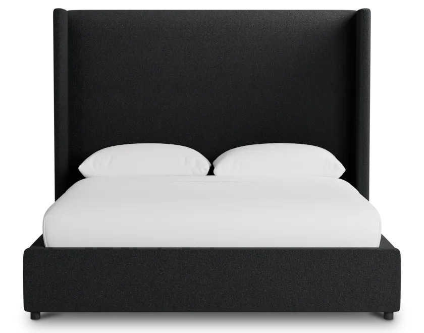 Captiva Elite Black 60" Upholstered Shelter Bed