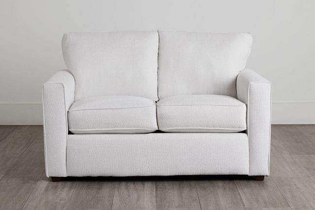 Avalon White Fabric Loveseat