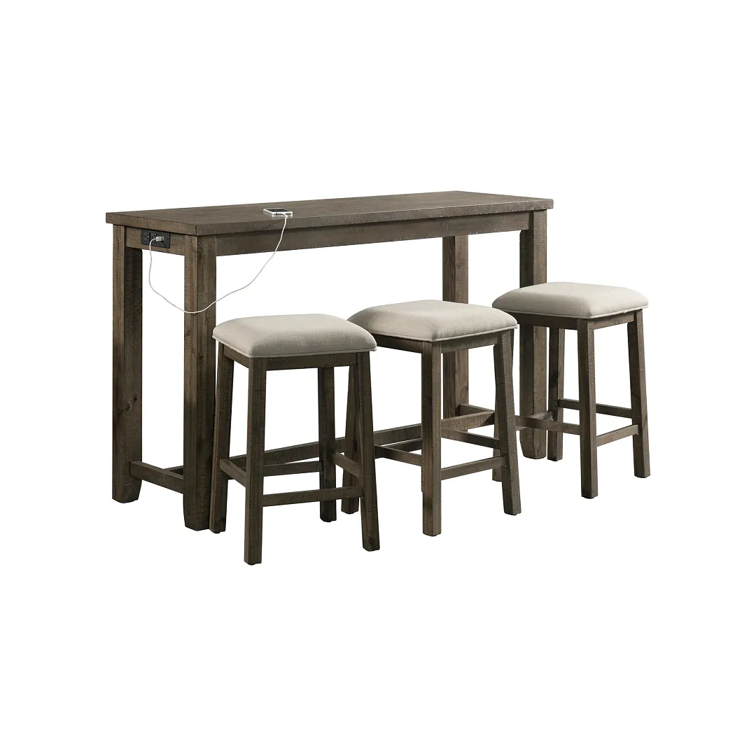 Aldo Gray Sofa Table With 3 Stools