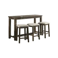 Aldo Gray Sofa Table With 3 Stools