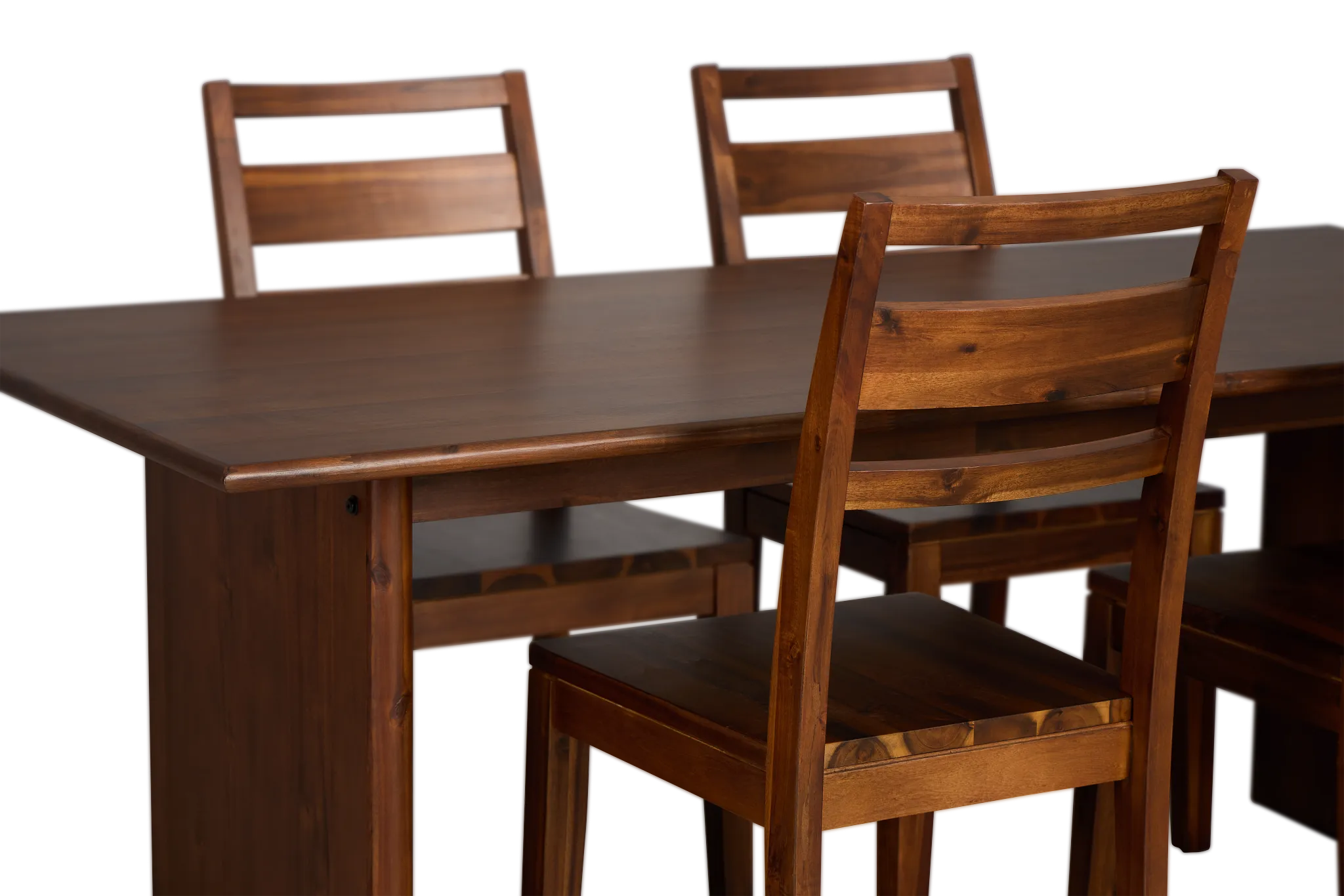 Bowery Dark Tone Rectangular Table & 4 Wood Chairs