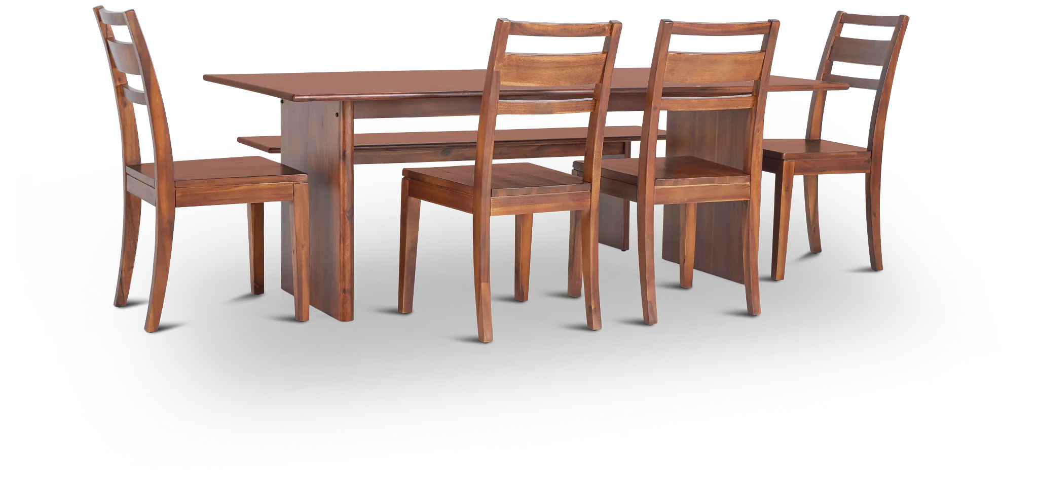 Bowery Dark Tone Rect Table, 4 Chairs & Bench Bowery Dark Tone Rect Table, 4 Chairs & Bench