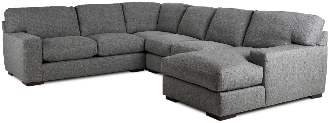Veronica Dark Gray Down Medium Right Chaise Sectional