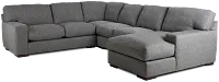 Veronica Dark Gray Down Medium Right Chaise Sectional