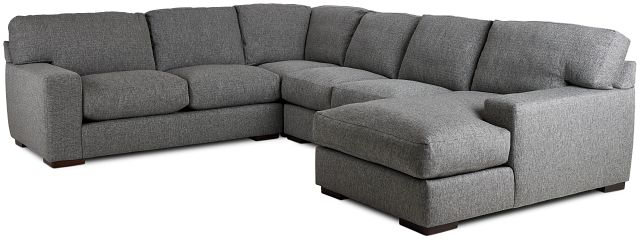 Veronica Dark Gray Down Medium Right Chaise Sectional