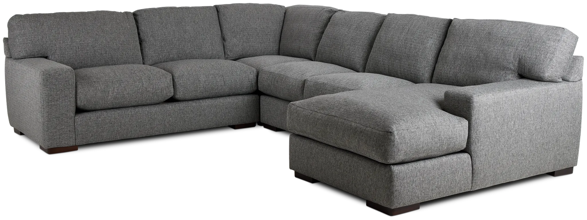 Veronica Dark Gray Down Medium Right Chaise Sectional