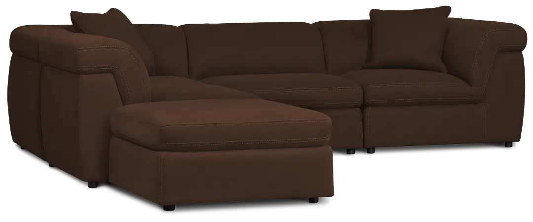 Aria Dark Brown Micro 5pc Bumper Sectional Aria Dark Brown Micro 5pc Bumper Sectional