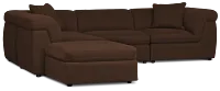 Aria Dark Brown Micro 5pc Bumper Sectional