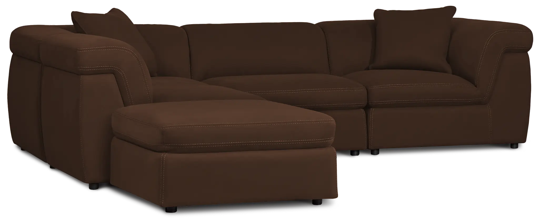 Aria Dark Brown Micro 5pc Bumper Sectional Aria Dark Brown Micro 5pc Bumper Sectional