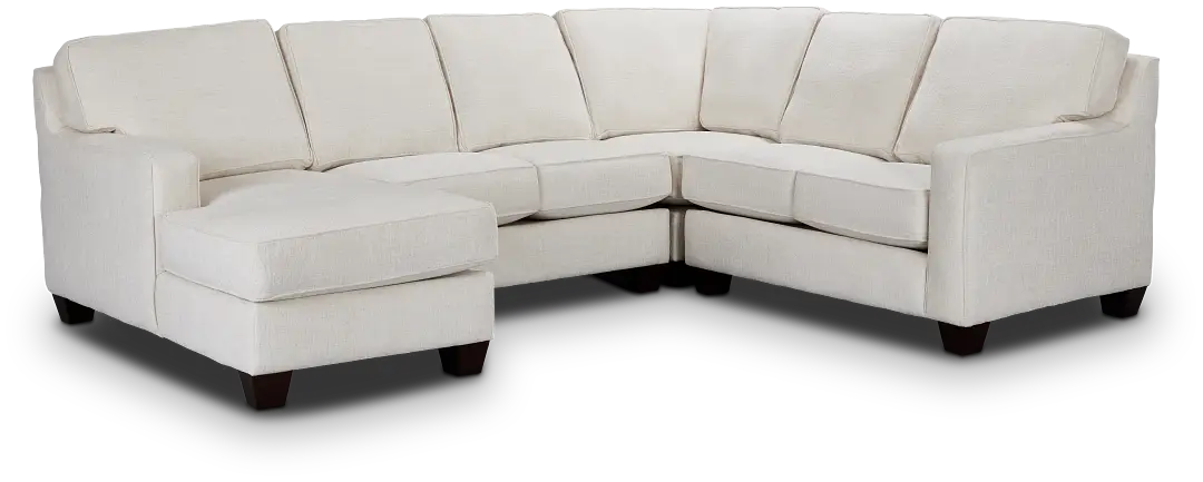 Andie White Fabric Medium Left Chaise Sectional Andie White Fabric Medium Left Chaise Sectional