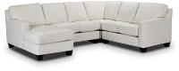 Andie White Fabric Medium Left Chaise Sectional